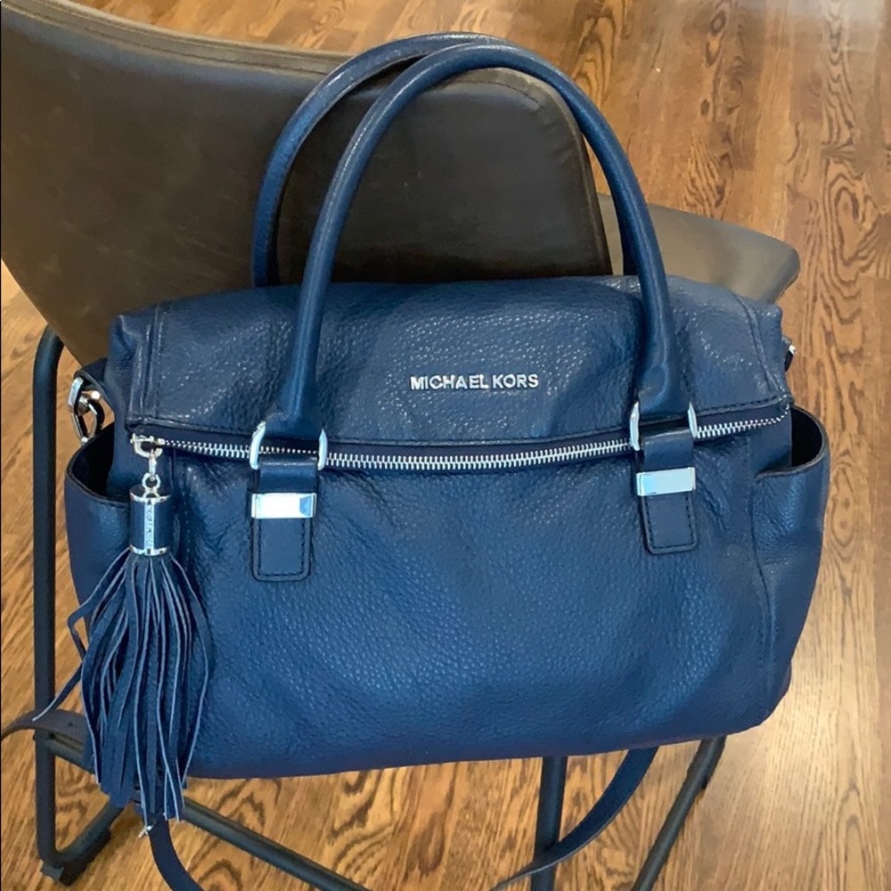 Michael Kors Weston Crossbody Satchel Navy Blue
